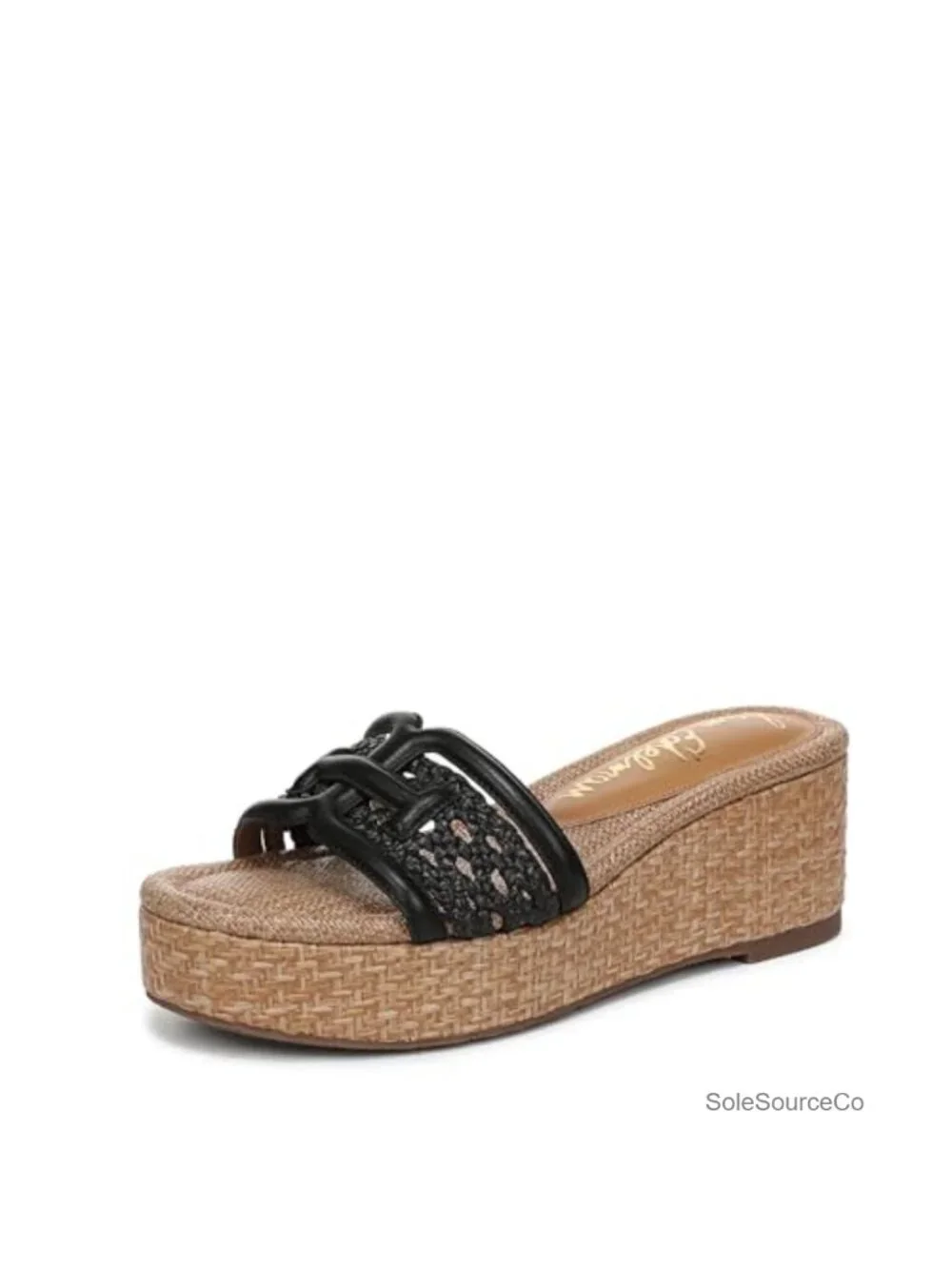 Espadrille Platform Sandal Square Toe Slip-On Wedge Heel